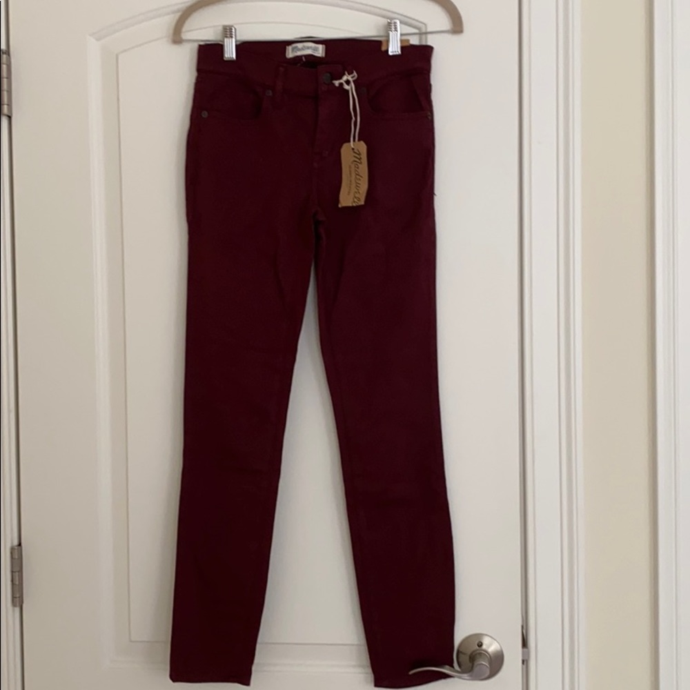 Madewell super soft skinny skinny maroon pants